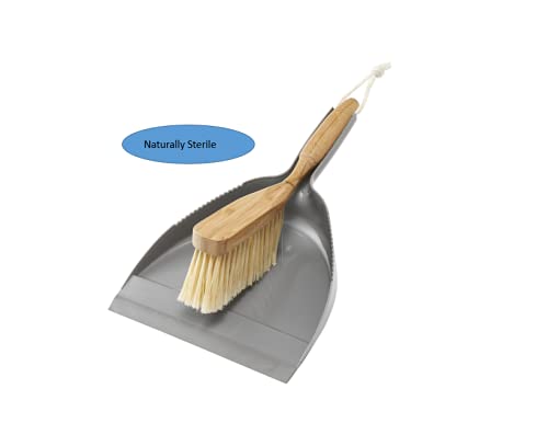 Addis Dustpan & Bamboo Hand Brush Set - Grey/Wood, 35cm 5