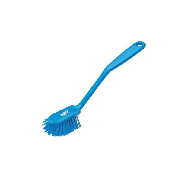 Vikan Dish Brush with Scraping Edge - Medium Size, Blue, 280mm Length 7