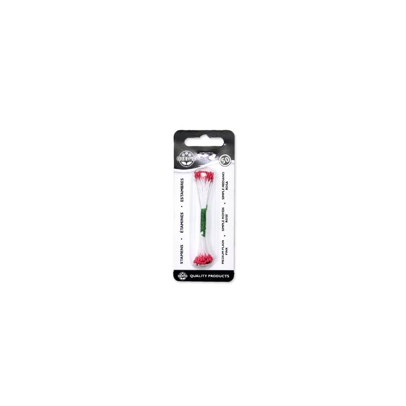 PME Stamens for Sugar Flowers - Medium Plain Pink | Pack of 50 | 2mm Tip 1