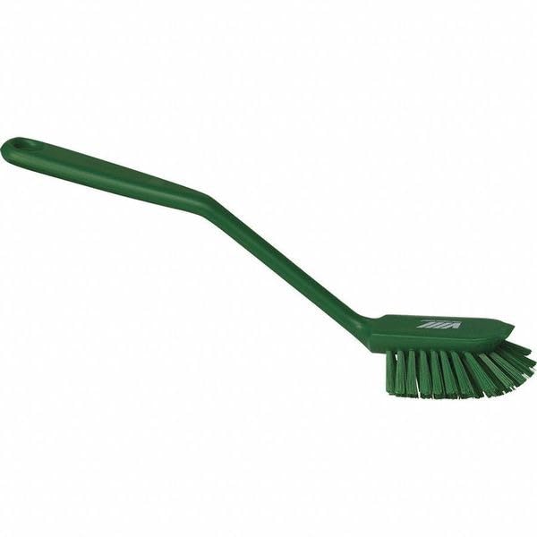 Vikan Dish Brush with Scraping Edge - Medium, Green, 280mm 5