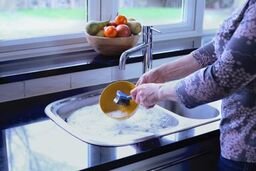 Greener Cleaner Pot and Pan Brush - Integrated Scraper, Tough Bristles | Dishwasher Safe 6