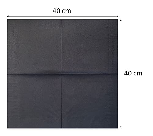 MORIGAMI Napkins - 40 x 40 cm, 2-Ply, 1/4 Fold, Black, Pack of 100 4