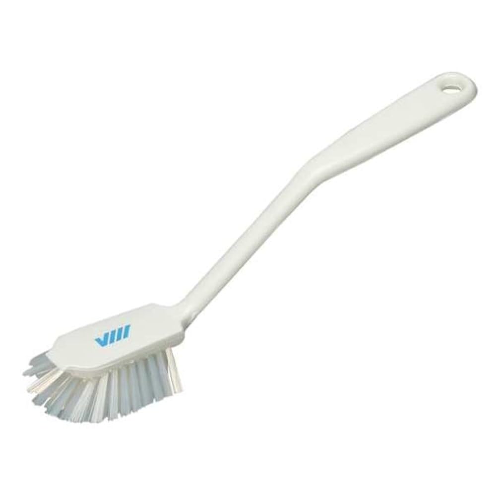 Vikan Dish Brush with Scraping Edge - Medium Size, White, 280mm Length