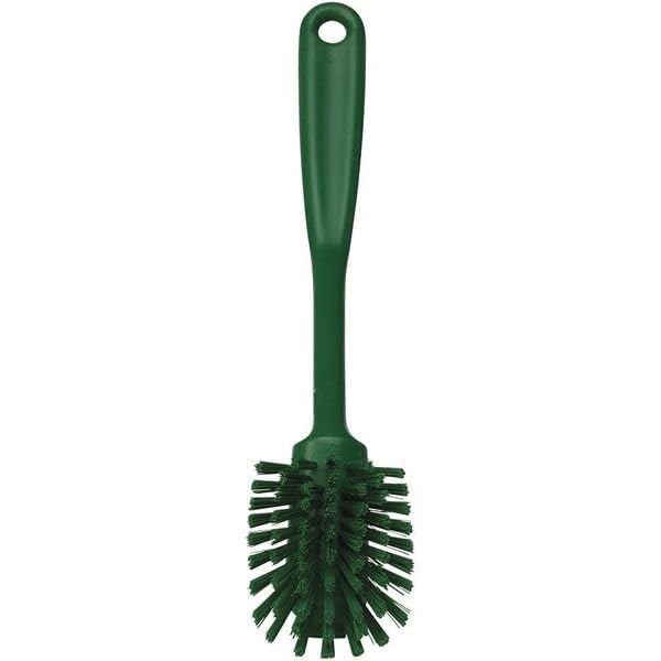 Vikan Dish Brush with Scraping Edge - Medium, Green, 280mm 4