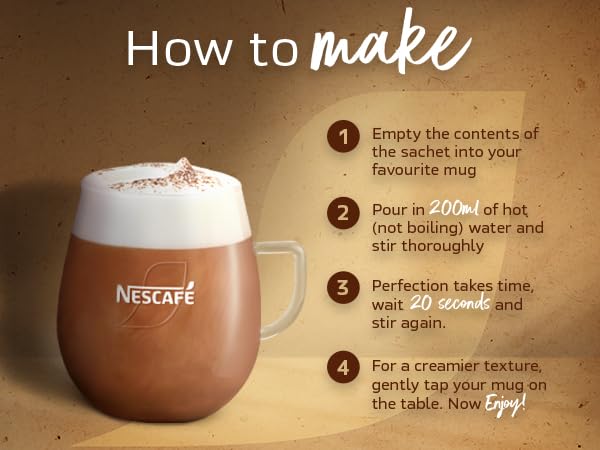 NESCAFÉ Double Choc Mocha Instant Coffee Sachets - Rich Chocolate & Coffee Flavour | 164g Pack 6