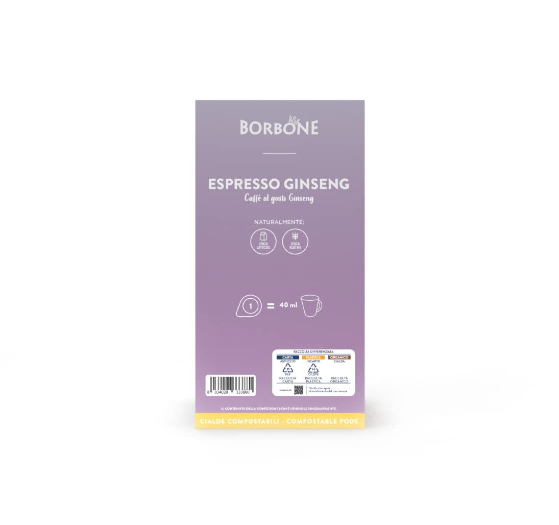Caffè Borbone Espresso Ginseng - 72 Pods | Compatible with ESE Systems | Italian Coffee Blend 5