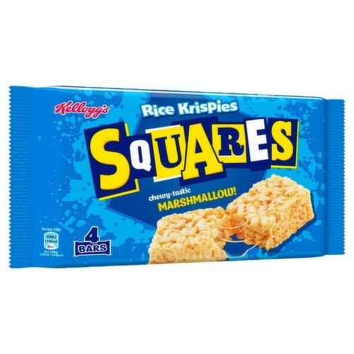 Kellogg's Rice Krispies Squares Marshmallow Cereal Bars - 4 Count Pack 4