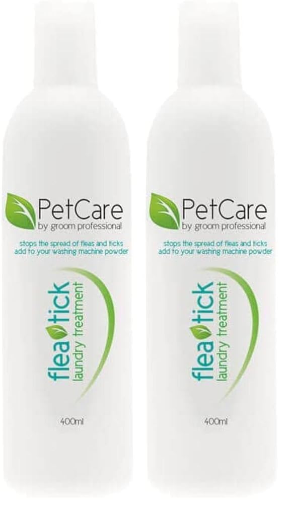 GROOM PROFESSIONAL Pet Care Laundry Treatment - Tackles Fleas, Ticks & Mites | Kills Bacteria, Fungi & Viruses | 800ml (Pack of 2)