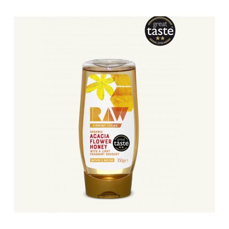 Raw Vibrant Living Organic Acacia Flower Honey - 100% Organic | Great Taste 2018 | 700g Pack of 2 3