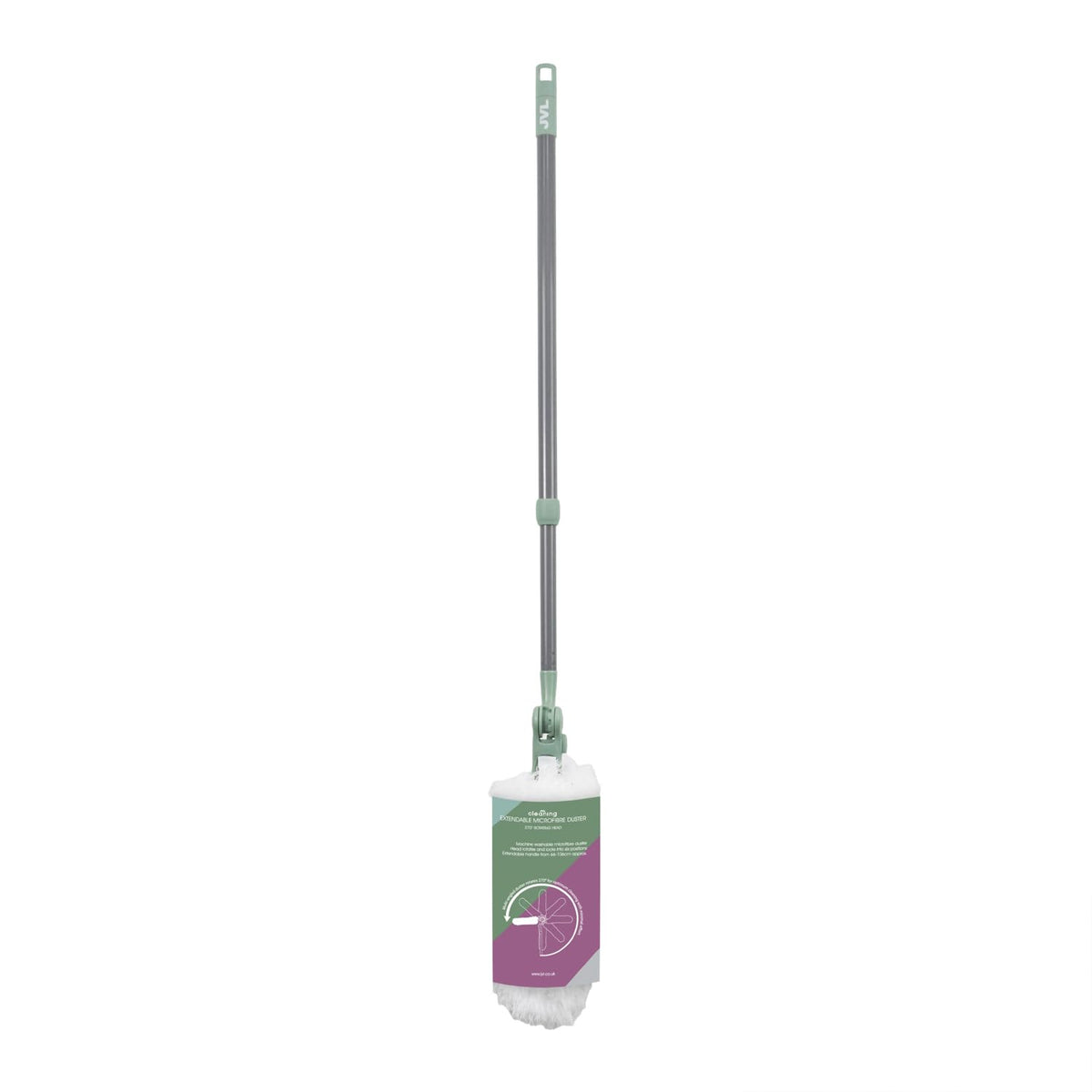 JVL Extendable Microfibre Duster - Telescopic Handle, 270° Rotating Head | Grey 1