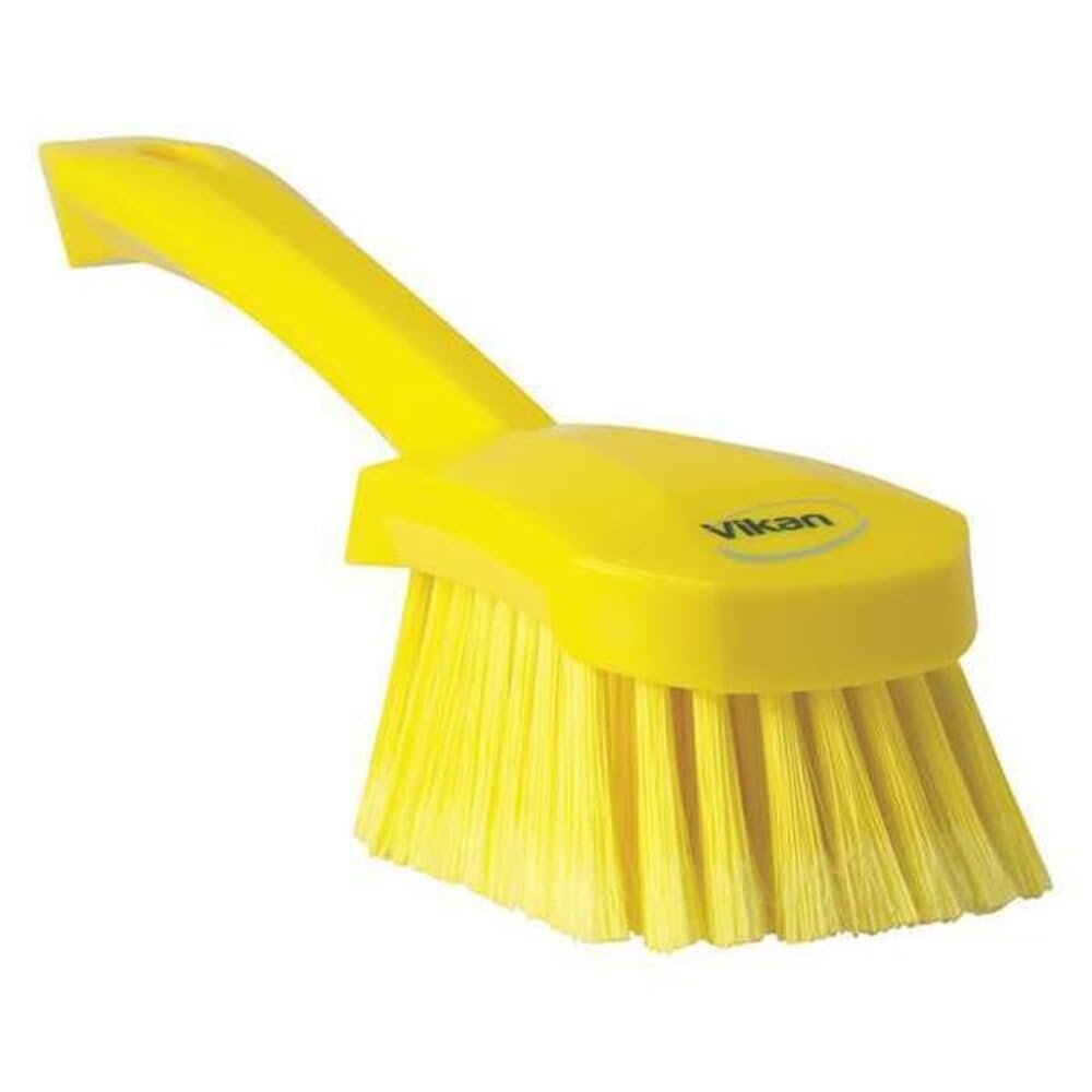 Vikan Hand Brush - Soft/Split Bristles, Ergonomic Handle | Yellow, 279mm 1