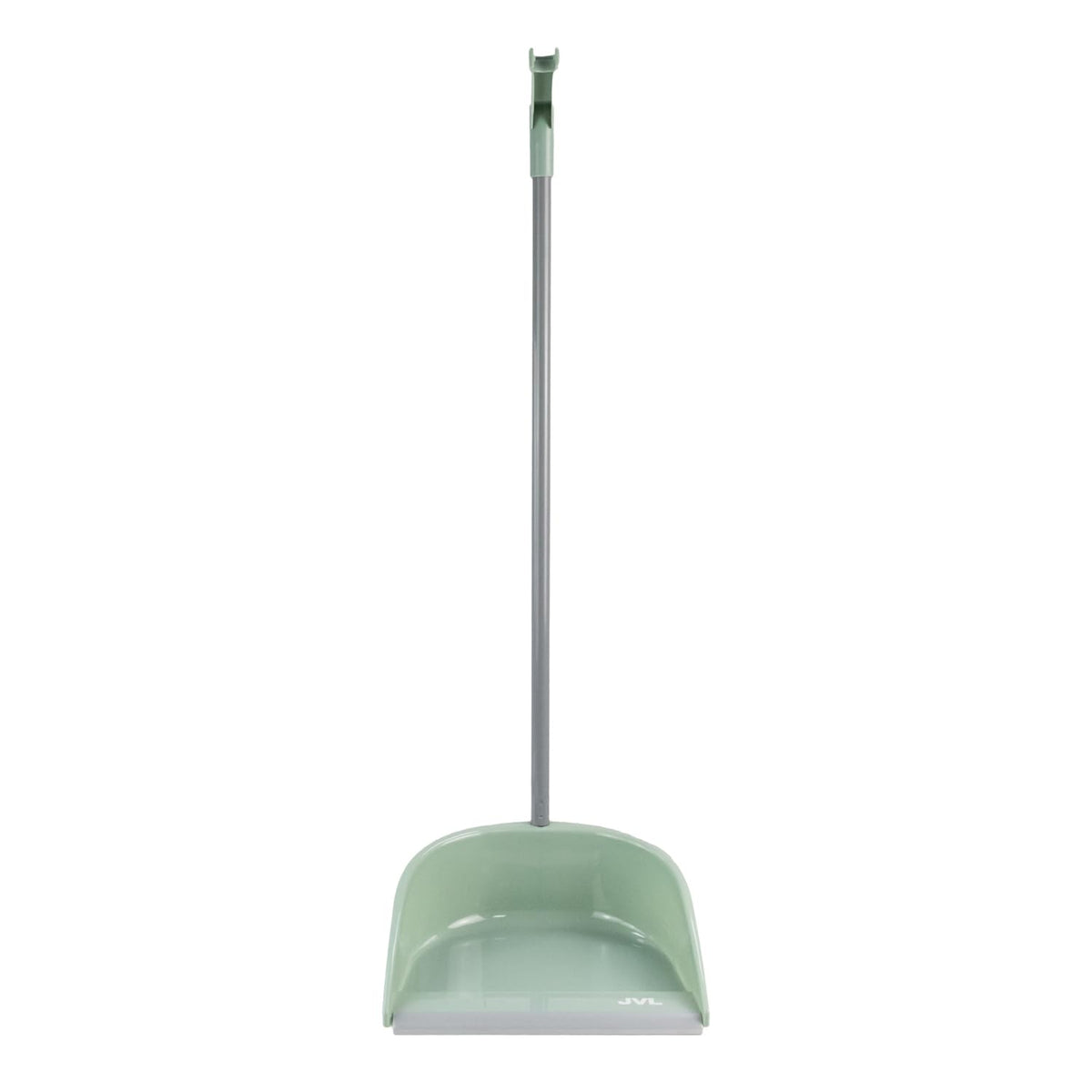 JVL Long Handle Dustpan and Brush Set - Upright Stand Up Cleaning | Grey & Green | H:84cm 5