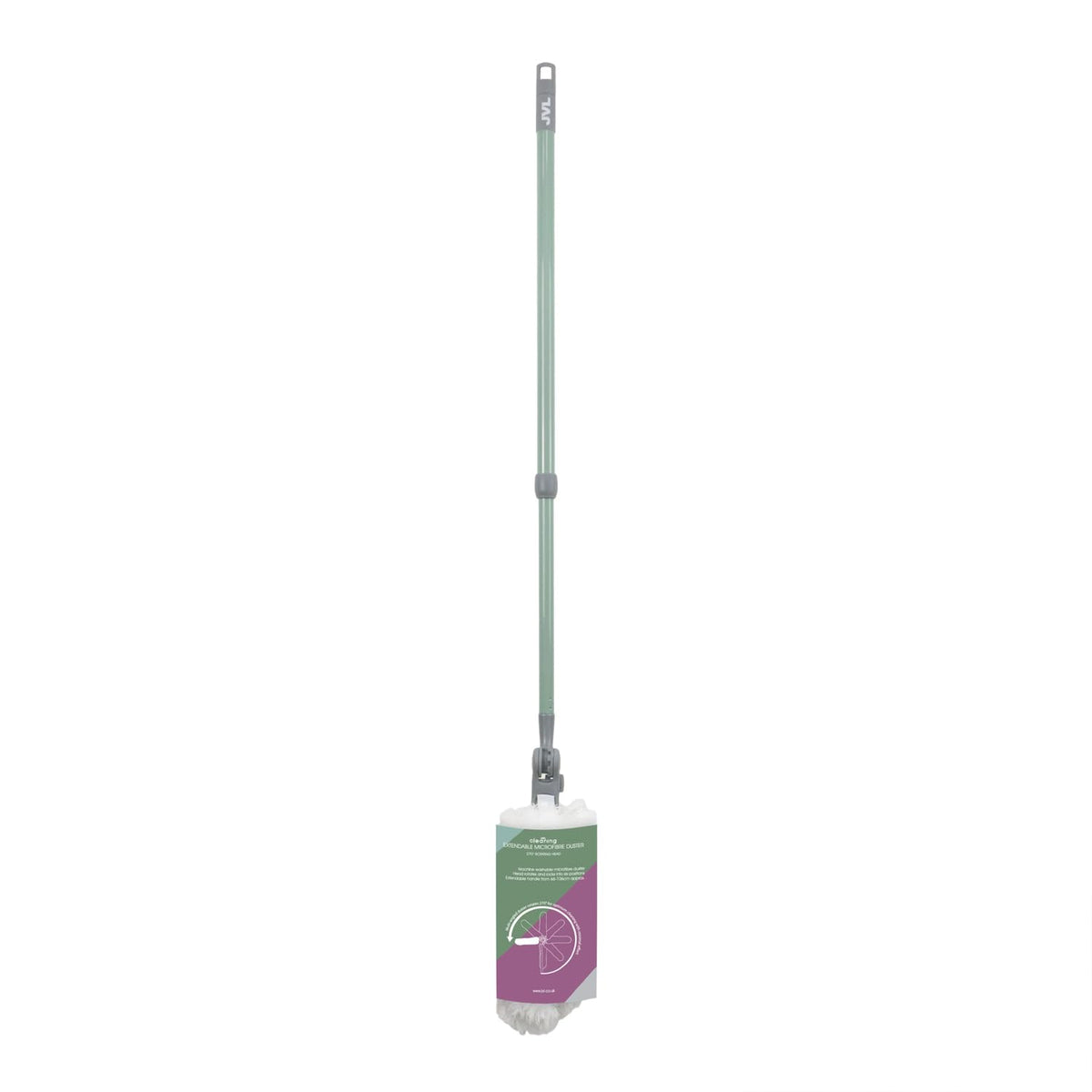 JVL Extendable Microfibre Duster - Telescopic Handle, 270° Rotating Head | Lightweight, Washable 1