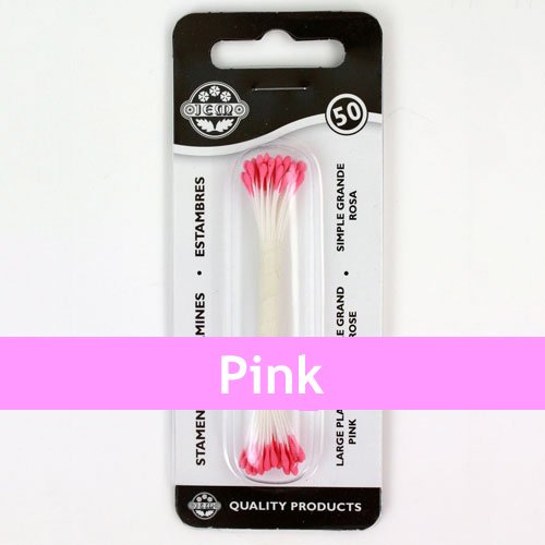 PME Stamens for Sugar Flowers - Medium Plain Pink | Pack of 50 | 2mm Tip 2