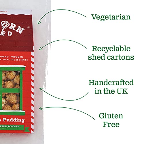 Popcorn Shed Christmas Pudding Flavoured Popcorn - 3 x 80g Packs 6