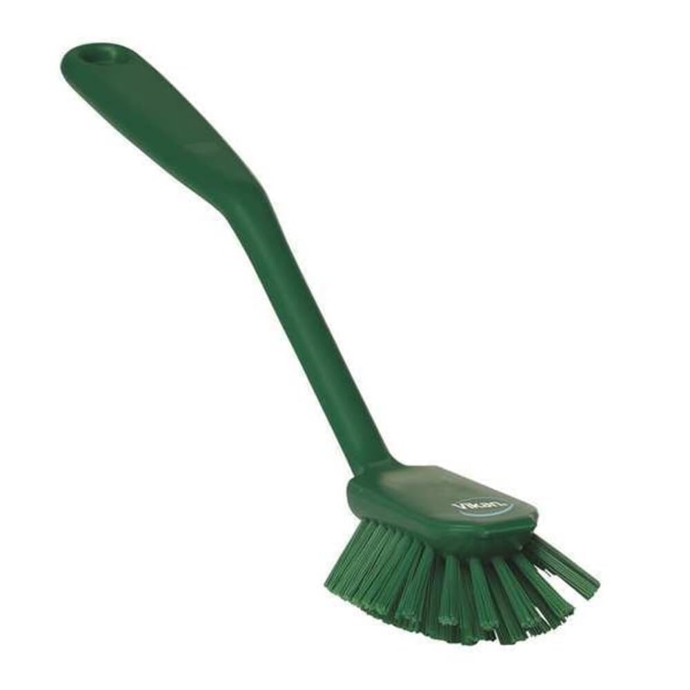 Vikan Dish Brush with Scraping Edge - Medium, Green, 280mm 1