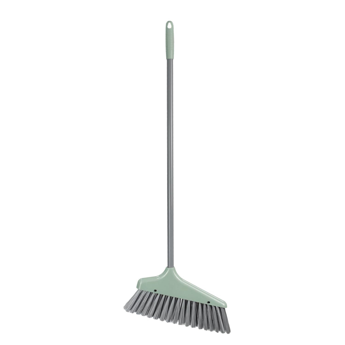 JVL Long Handle Dustpan and Brush Set - Upright Stand Up Cleaning | Grey & Green | H:84cm 4