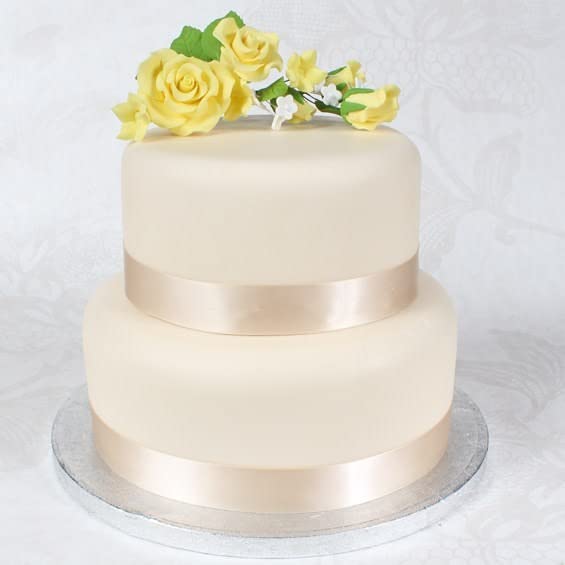 Culpitt Yellow Rose Flower Spray Cake Topper - 145mm Floral Decoration