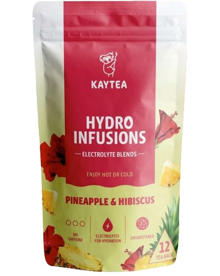 KAYTEA Pineapple & Hibiscus Herbal Fruit Tea - 12 Hydro Infusion Bags