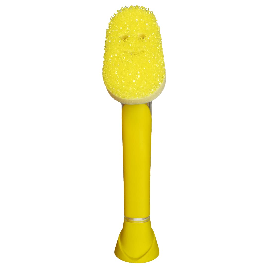 Scrub Daddy Dish Daddy Soap Dispensing Dish Wand - Yellow, 2 Refill Heads Included