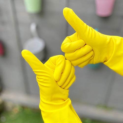 Elbow Grease Rubber Gloves - Cotton Lined, Non-Slip, Super Strong | Size Large, Pack of 2 3