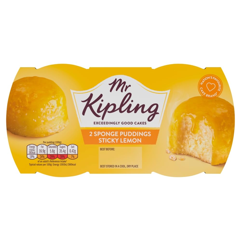 Mr Kipling Sticky Lemon Sponge Pudding Desserts - Pack of 4, 190g 3