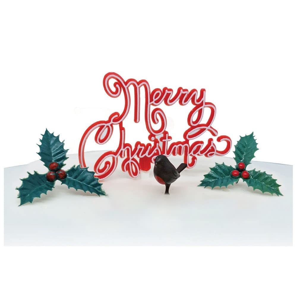 Anniversary House Nostalgic Yule Log Decorating Kit - 4 Piece Set | Plastic | Multi-colour
