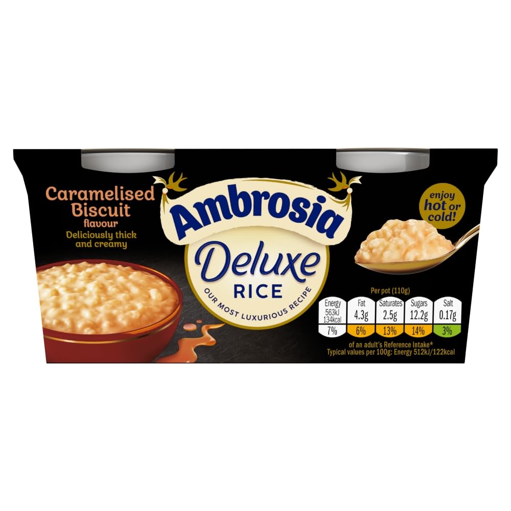 Ambrosia Deluxe Caramelised Biscuit Rice Pudding Pots - 8 x 110g 2