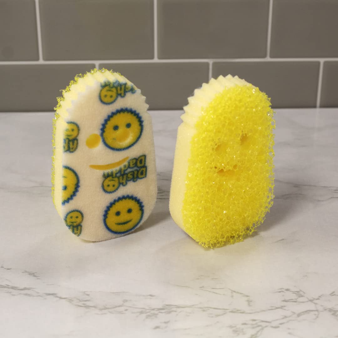 Scrub Daddy Dish Daddy Soap Dispensing Dish Wand - Yellow, 2 Refill Heads Included 6