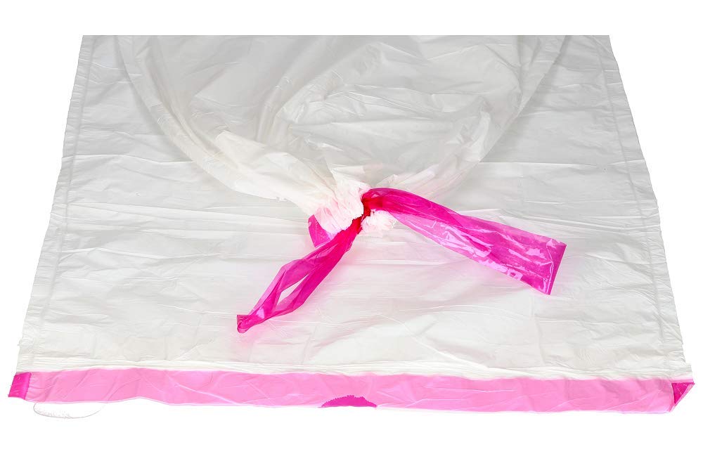 Deiss 10-12 Litre Bin Liners - Extra Tear-Resistant | Pack of 40 | White with Pink Drawstring 3
