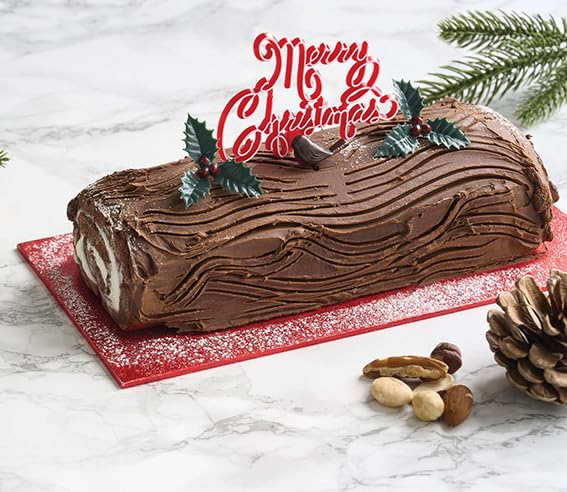 Anniversary House Nostalgic Yule Log Decorating Kit - 4 Piece Set | Plastic | Multi-colour
