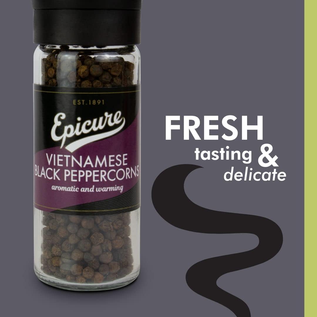 Epicure Vietnamese Black Peppercorns - Freshly Ground Seasoning Grinder | 145g | Whole Peppercorns 6