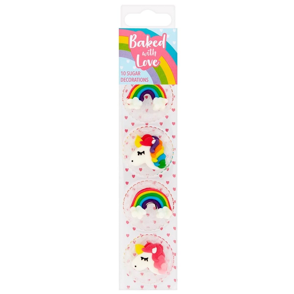Culpitt Baked With Love Unicorn & Rainbow Edible Cake Toppers - Pack of 10