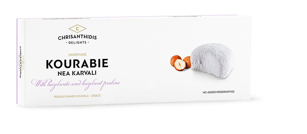 Chrisanthidis Delights Kourabie Shortbread with Hazelnuts and Hazelnut Praline - 200g