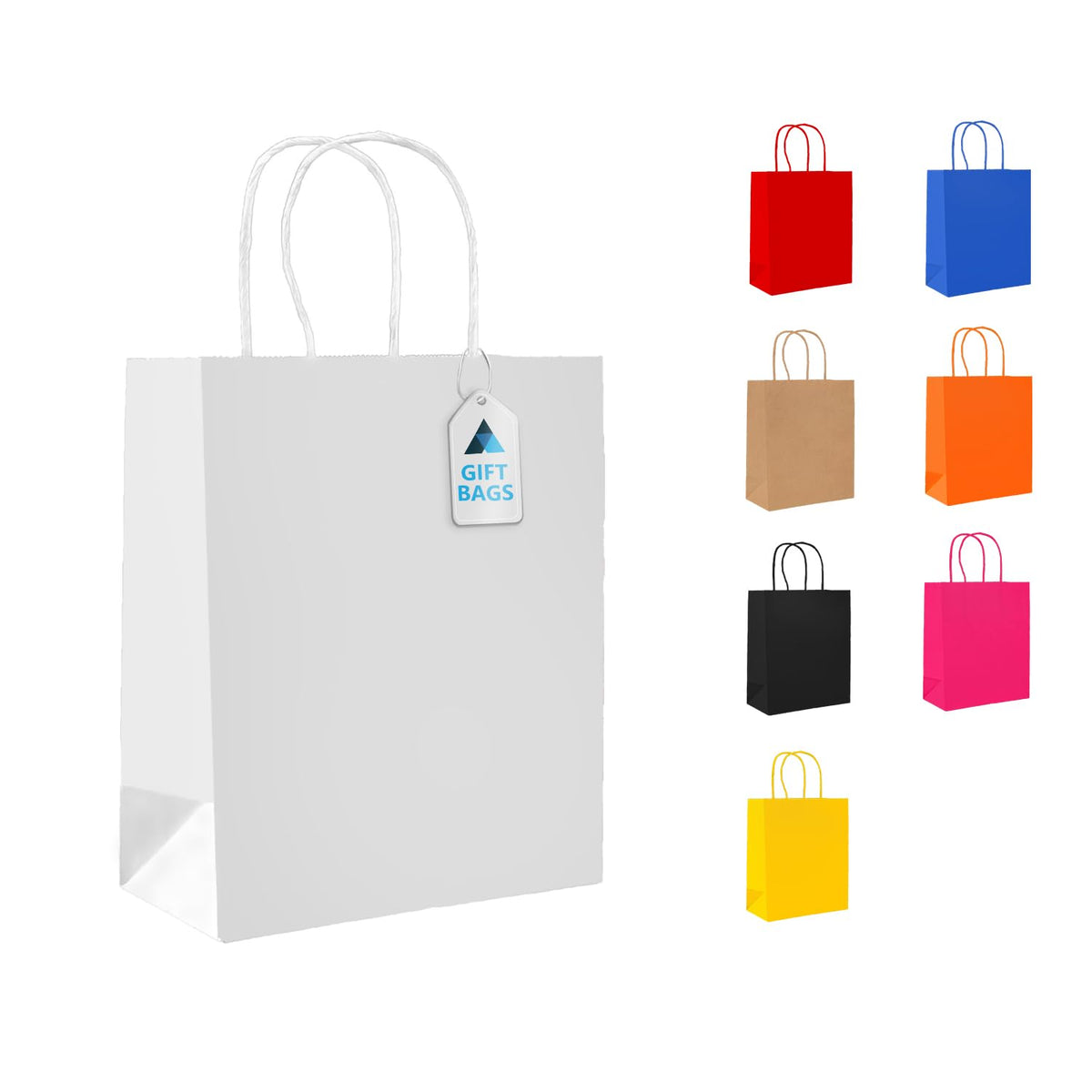 Nationwide Paper Small White Kraft Paper Bags with Handles - Pack of 25 | 5.5lbs Weight Capacity | Eco-Friendly 1