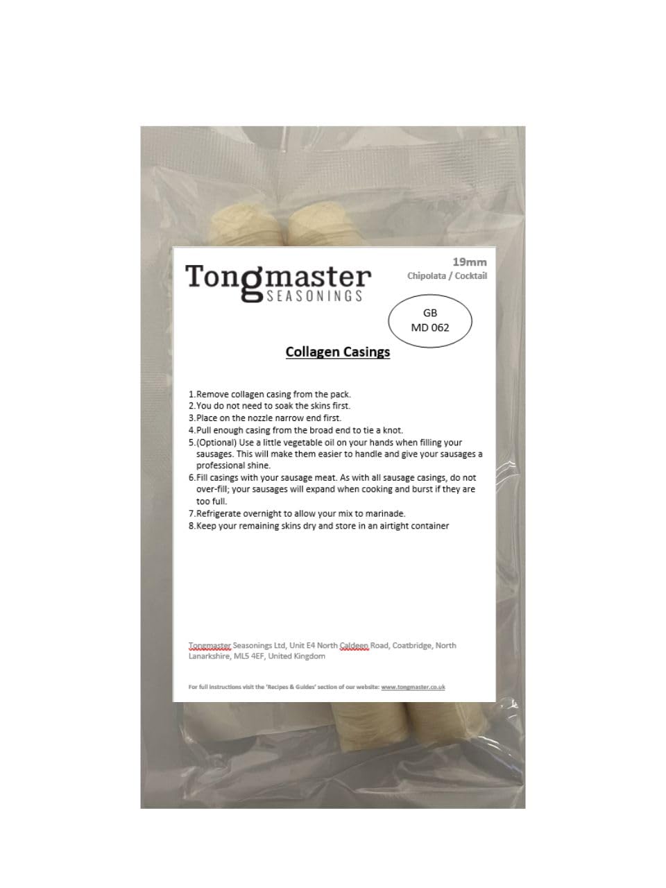 Tongmaster Collagen Sausage Casings - 2 Pack | Snack Stick Ready | Dried Beef Collagen