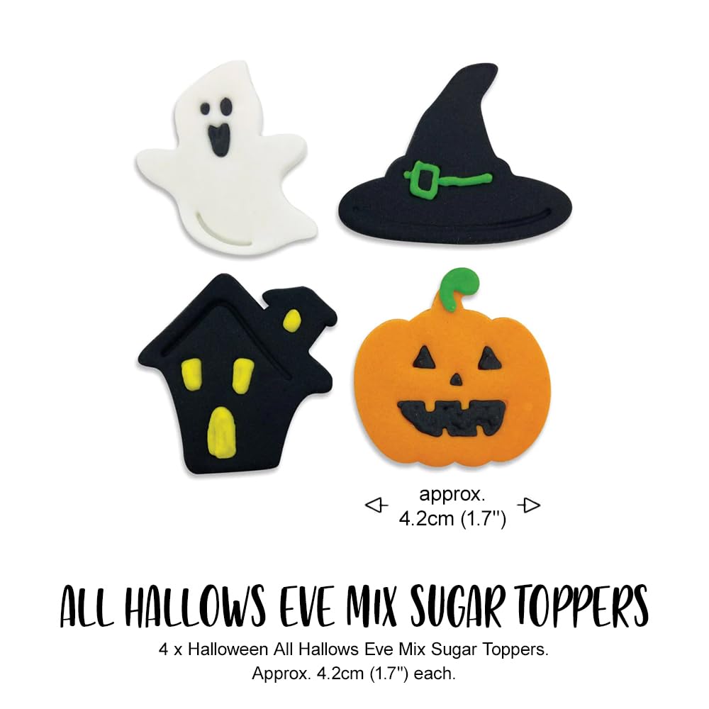 Anniversary House Halloween Hallows Eve Edible Cake Toppers - 4 Count | 4.2 cm