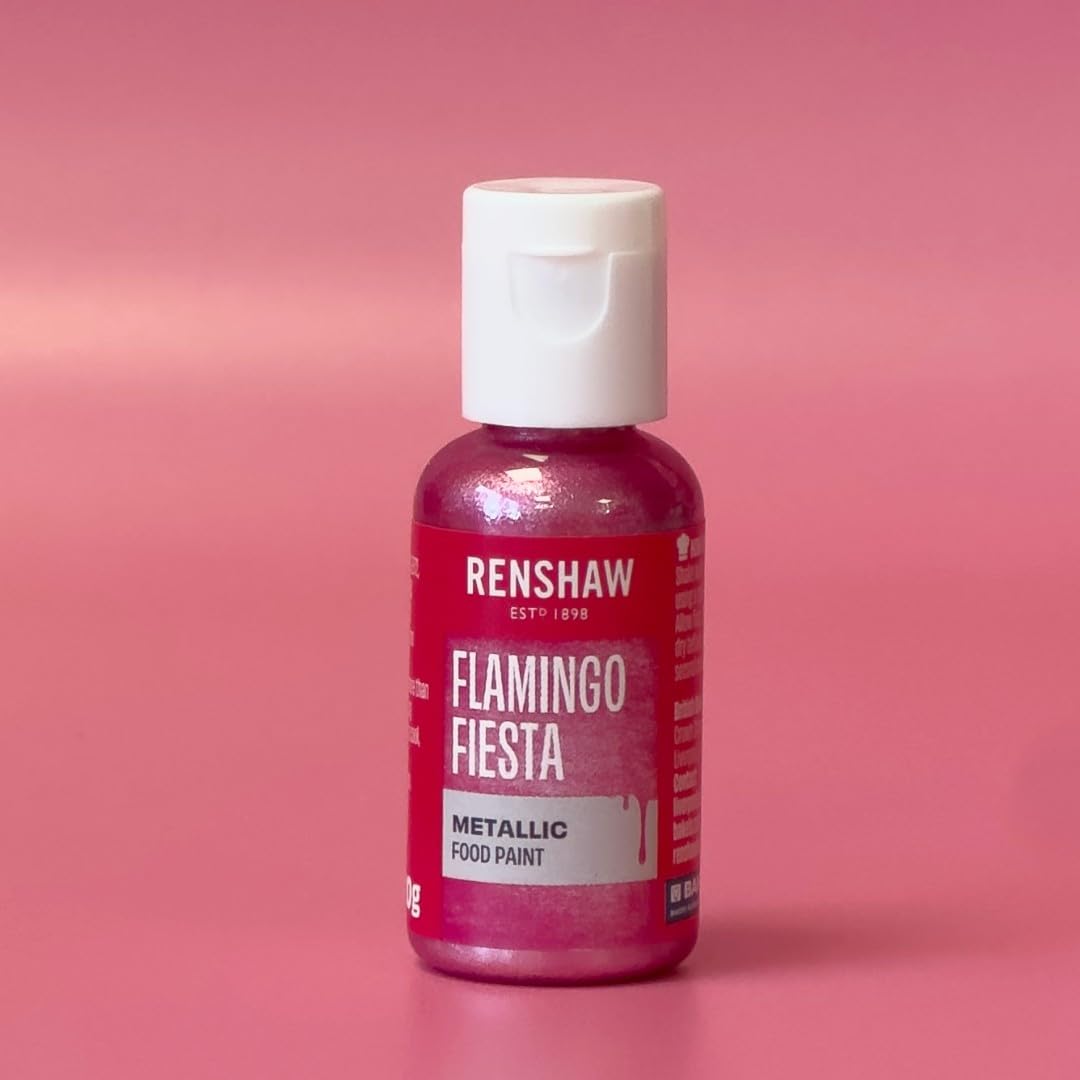 Renshaw Edible Metallic Food Paint - Flamingo Fiesta Pink, 20g 2