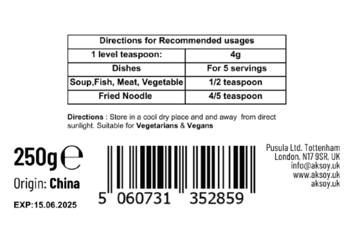 AKSOY Premium MSG (Monosodium Glutamate) - Flavour Enhancer, 250g Powder 5