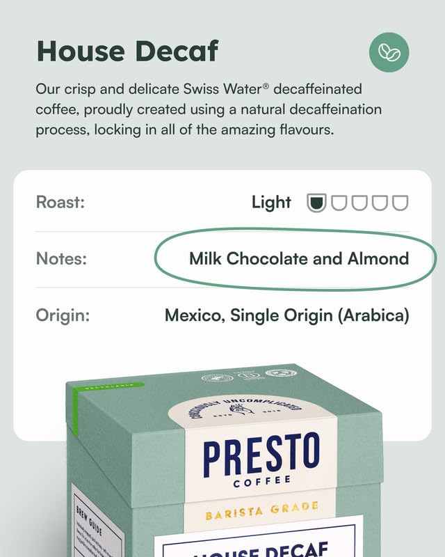 Presto Coffee House Decaf Coffee Bags - Light Roast, 80g (10 Count) 4