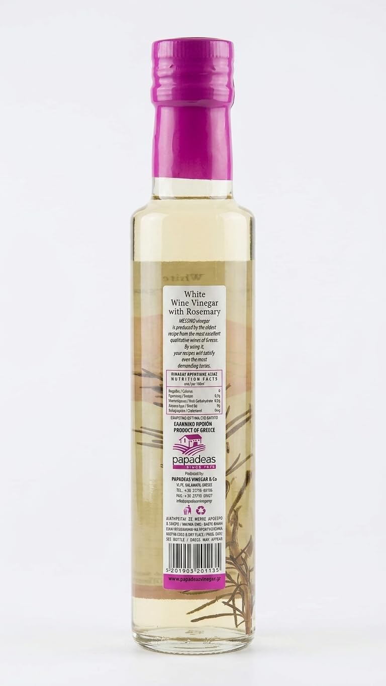 Messino Greek White Wine Vinegar with Rosemary - 2 x 250ml Bottles 5