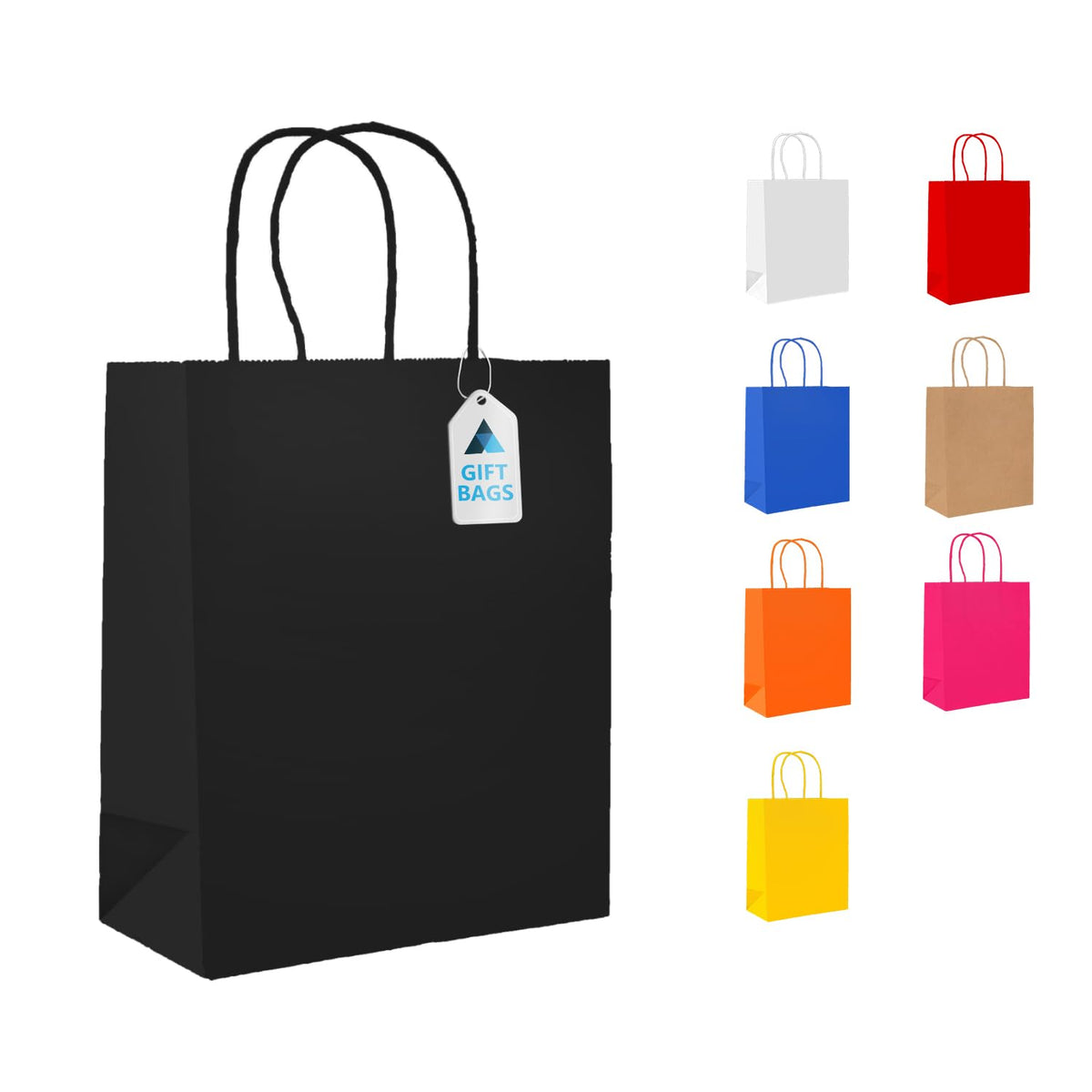 Nationwide Paper Small Black Paper Bags - 200 Count | 5.5lbs Capacity | 180x90x220mm 1