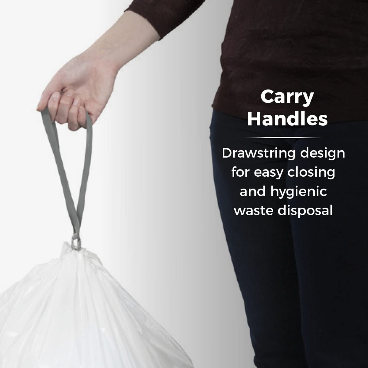 Tower Heavy Duty Drawstring Bin Liners - Lemon Scented | 40 Count | 58L Capacity 6
