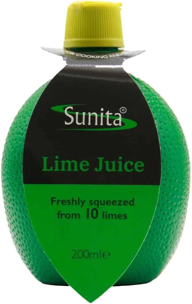 Sunita Lime Juice - 5 x 200ml Bottles | Freshly Squeezed from Mexican & Brazilian Limes