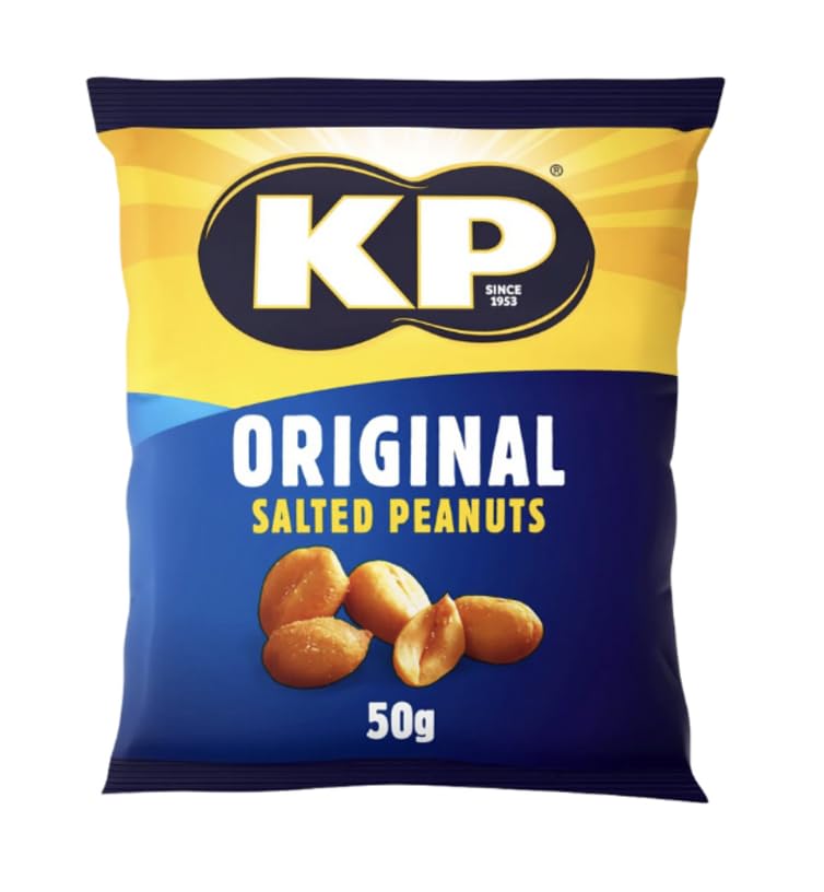 KP Original Salted Peanuts - High Fibre, Protein Source | 50g Bag | Case of 24