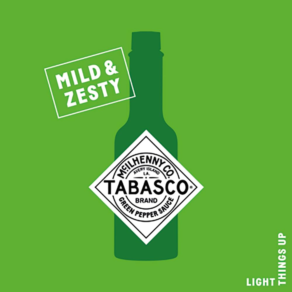 Tabasco Green Pepper Sauce - Mild Jalapeño Flavour | 57ml Pack of 3 3