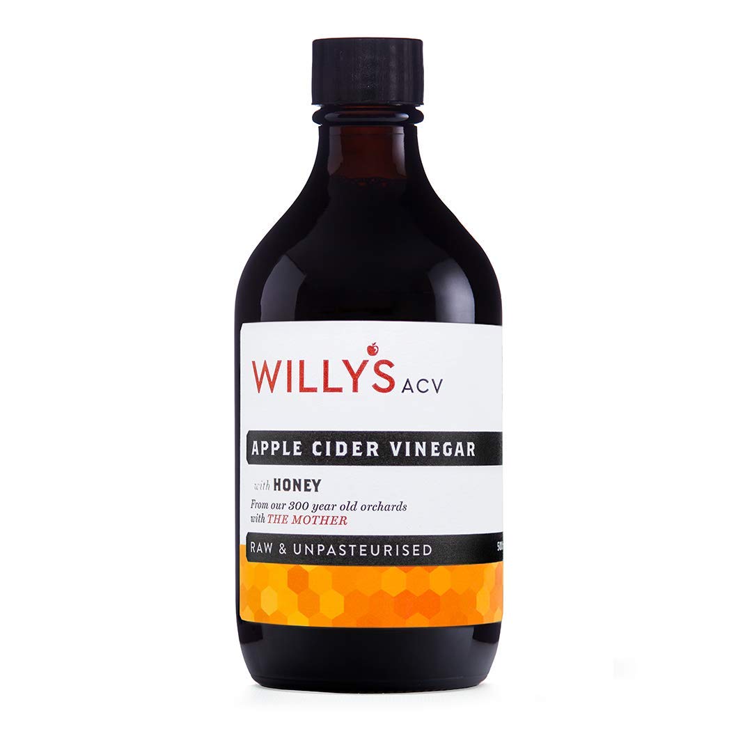 WILLY'S Organic Raw Apple Cider Vinegar with Honey - 500ml | Live Mother | Great Taste Award Winner