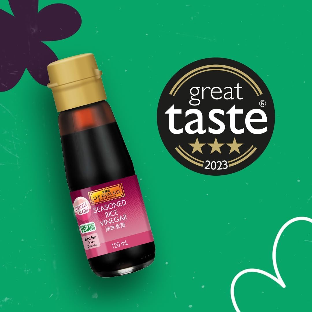 Lee Kum Kee Table Sauce Set - 4 x 120 ml Oriental Sesame Soy, Hot Chilli Soy, Sweet Soy, Seasoned Rice Vinegar 5