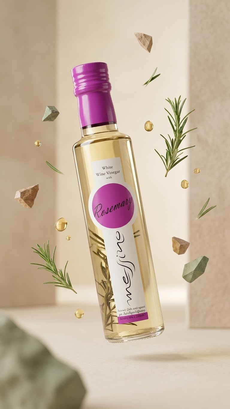 Messino Greek White Wine Vinegar with Rosemary - 2 x 250ml Bottles 7