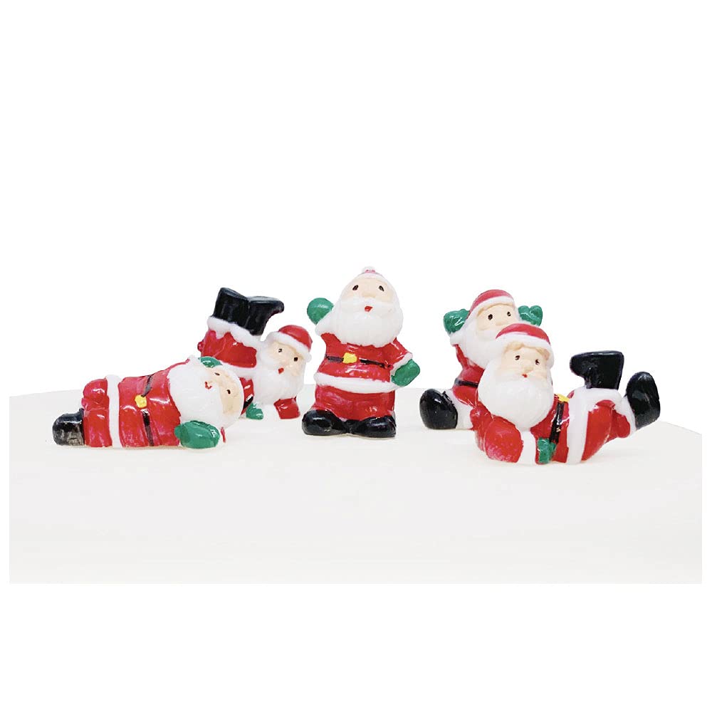 Anniversary House Santa Cake Topper Picks - 5 Piece Set | 6cm Height | Polystyrene